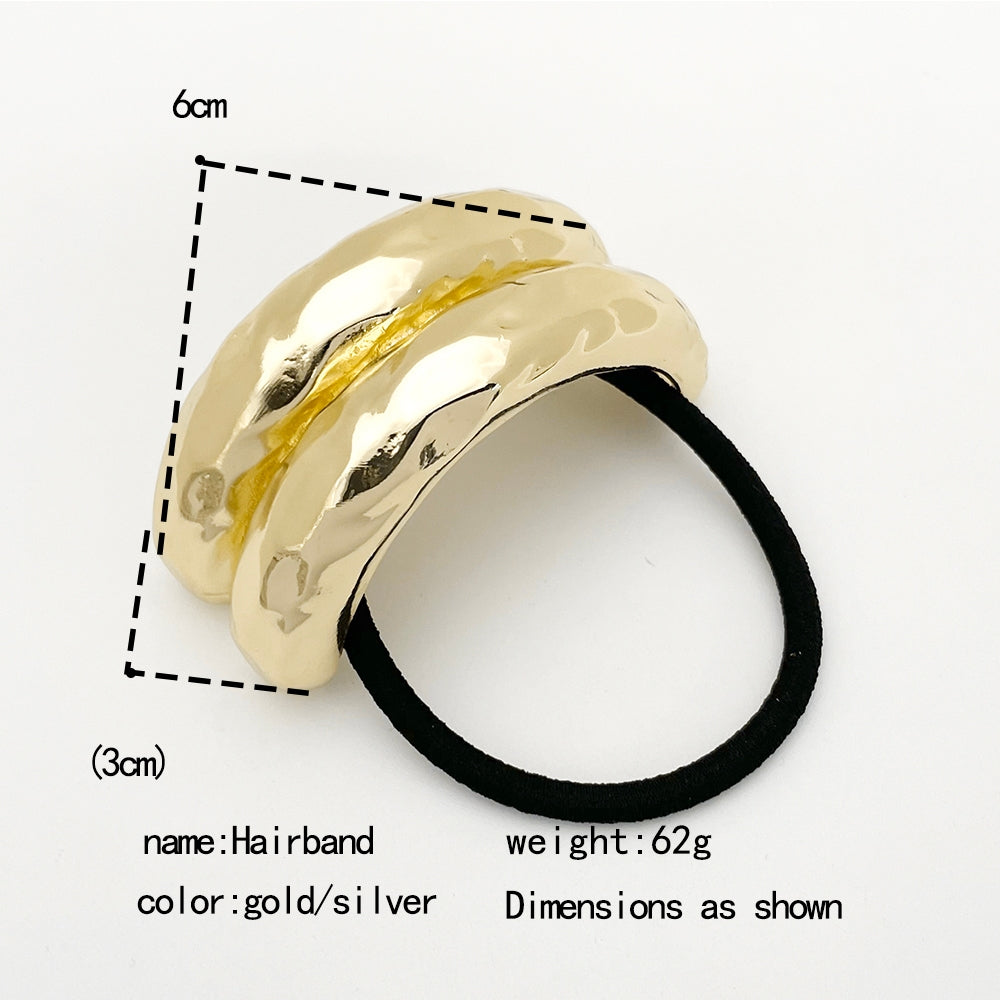 Women's Solid Color Elastic Hair Tie Set - U-Shaped Irregular Striped Ponytail Holders
