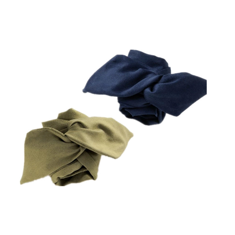 Women's Retro Wide Hair Tie Headband - Solid Color Elegant Style
