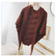 Women's Elegant Knit Triangle Scarf with Buckle
