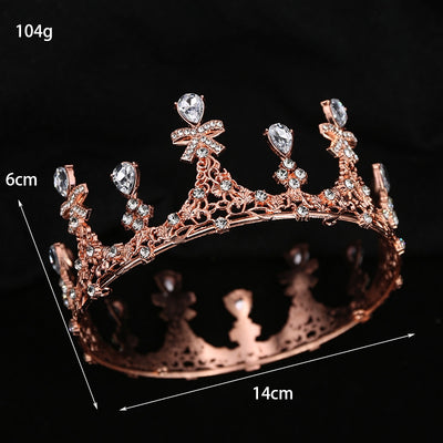 Women's Elegant Baroque Rhinestone Tiara with Butterfly and Floral Design