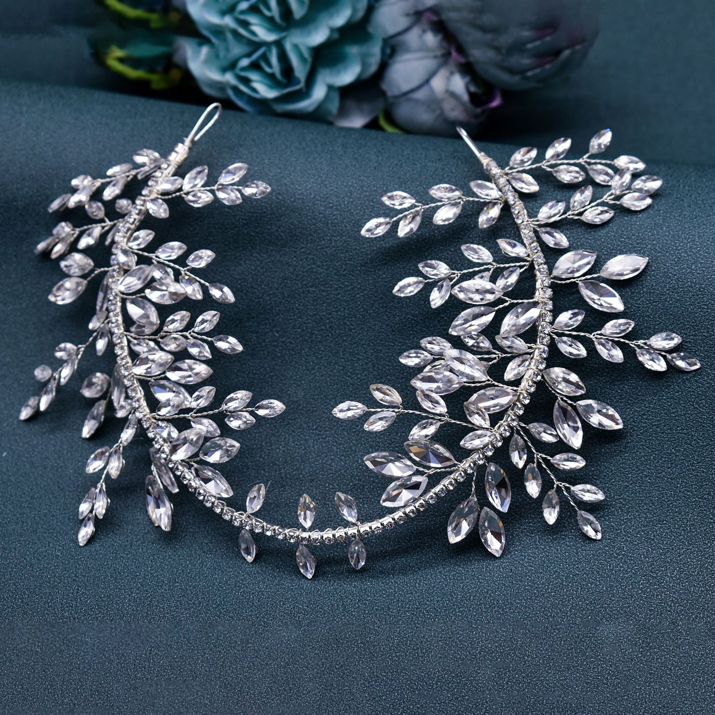 Women's Elegant Rhinestone Flower Bridal Hair Band