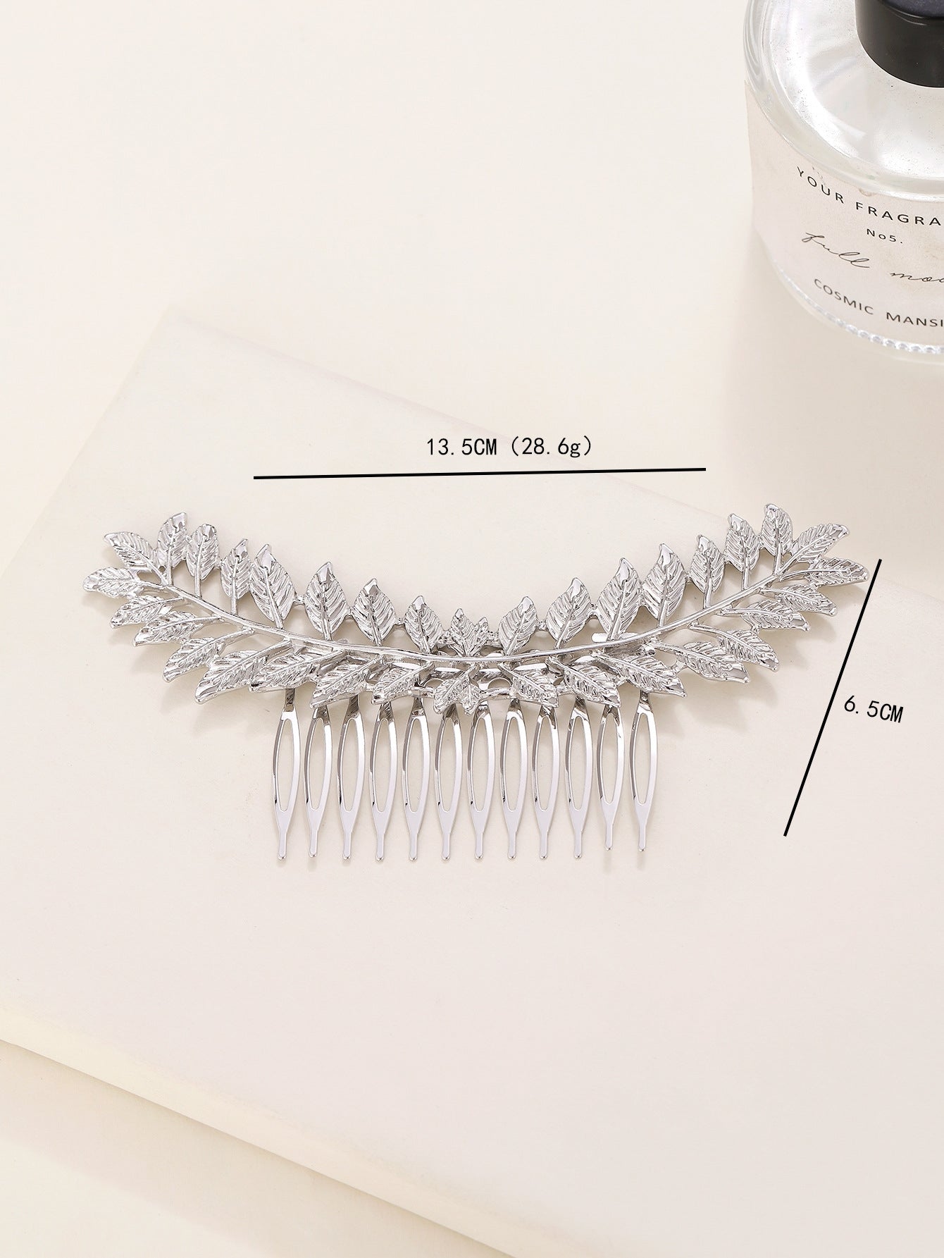 Women's Baroque Leaf Rhinestone Hair Comb for Bridal and Photography