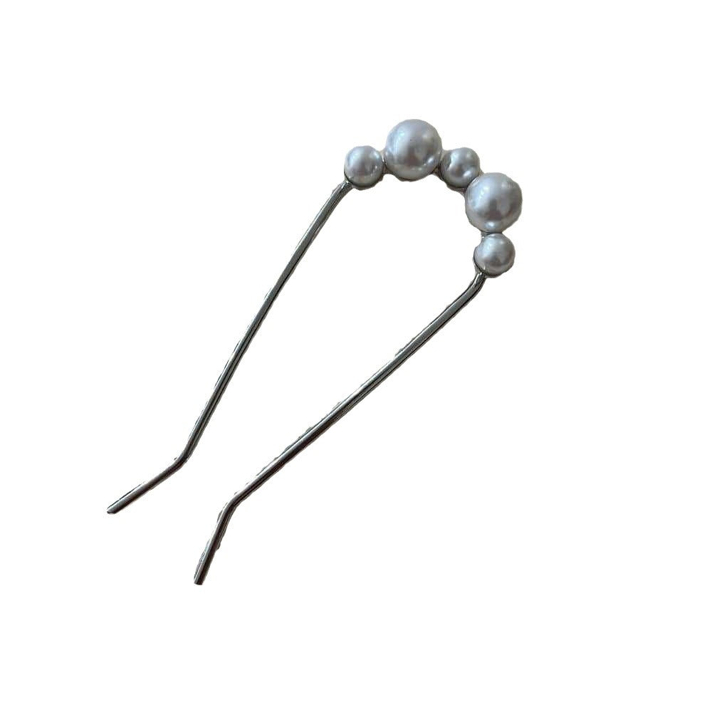 Women's Elegant U-Shape Pearl Alloy Hairpin - Simple Daily Hair Accessory