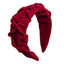 Women's Ethnic Style Red Bow Knot Headband with Wide Ruched Design