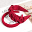 Women's Ethnic Style Red Bow Knot Headband with Wide Ruched Design