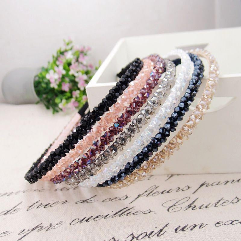 Women's Beaded Crystal Rhinestone Headband Hairpin