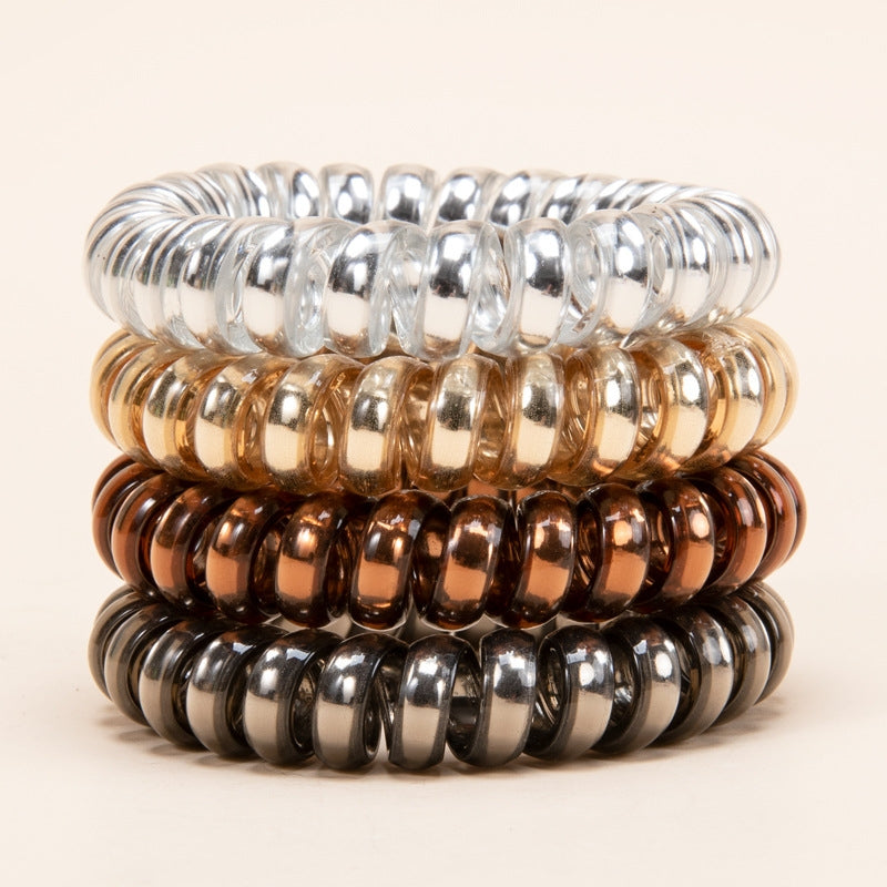 Women's Fashion Geometric Metallic Hair Tie Bracelet