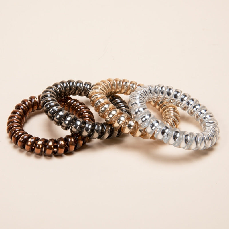 Women's Fashion Geometric Metallic Hair Tie Bracelet