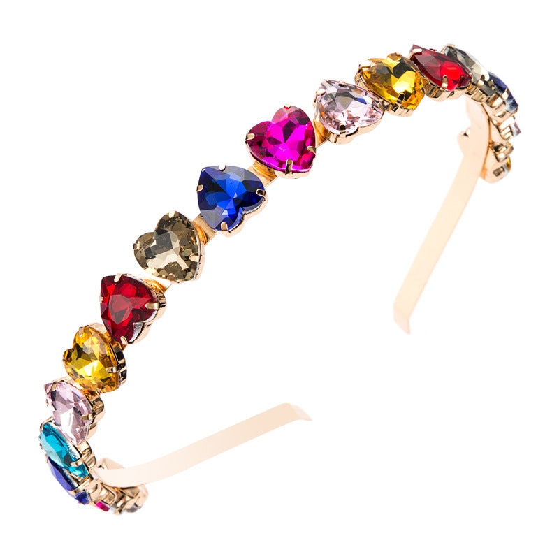 Women's Fashion Heart-Shaped Rhinestone Metal Headband