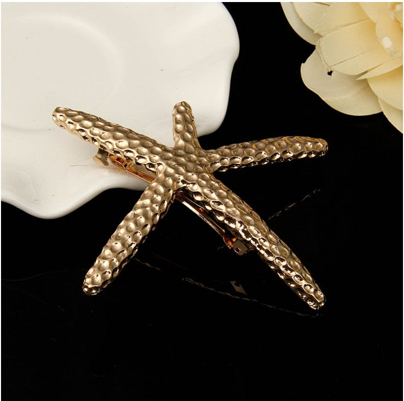 Women's Fashion Starfish Alloy Hair Clip