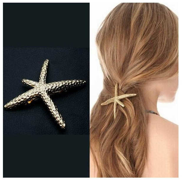 Women's Fashion Starfish Alloy Hair Clip