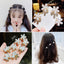 Women's Floral Pearl Hair Claw Clip for Girls and Kids