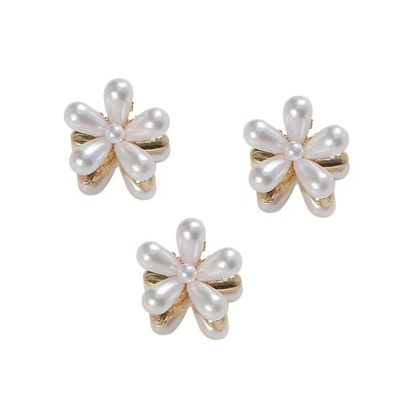 Women's Floral Pearl Hair Claw Clip for Girls and Kids