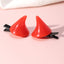 Women's Geometric Metal Epoxy Red Devil Horn Hair Clip Halloween Accessory