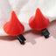 Women's Geometric Metal Epoxy Red Devil Horn Hair Clip Halloween Accessory