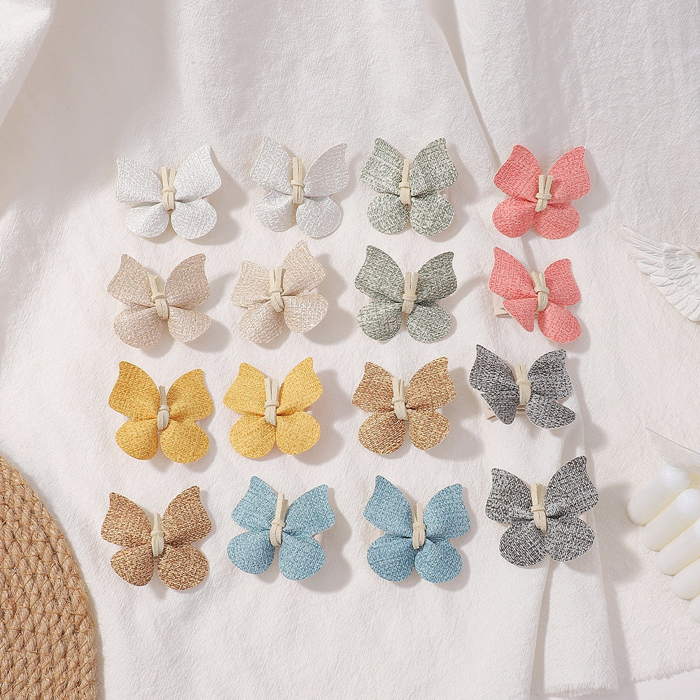 Retro Butterfly PU Leather Hair Clip - Handmade Luxury Hairpin and Baby Headwear