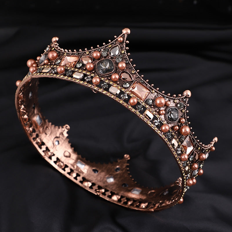 Women's Vintage Baroque Pearl Alloy Bridal Tiara Crown