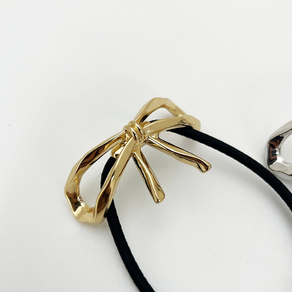 Women's Elegant Alloy Bow Knot Elastic Hair Tie Band