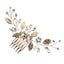 Silver Leaf Pearl Rhinestone Hair Comb for Women