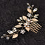 Silver Leaf Pearl Rhinestone Hair Comb for Women