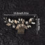 Silver Leaf Pearl Rhinestone Hair Comb for Women