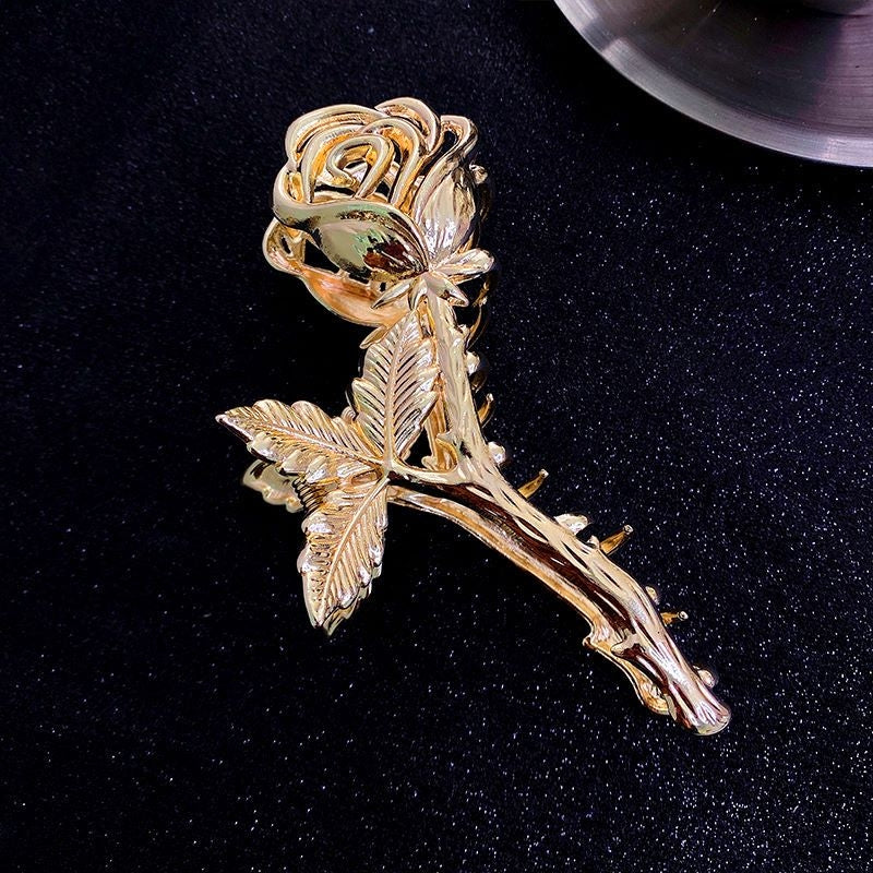 Women's Elegant Rose Metal Hair Claw Clip