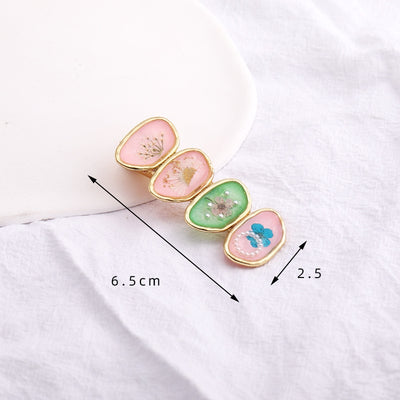 Japanese Style Floral Alloy Hair Clip for Women - Elegant Summer Hairpin Accessory