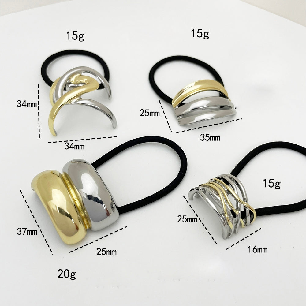 Women's Japanese Style Geometric Color Block Elastic Hair Band