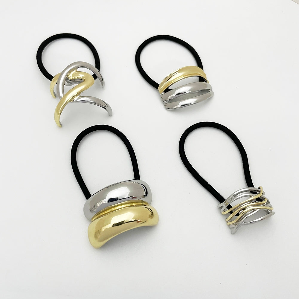 Women's Japanese Style Geometric Color Block Elastic Hair Band