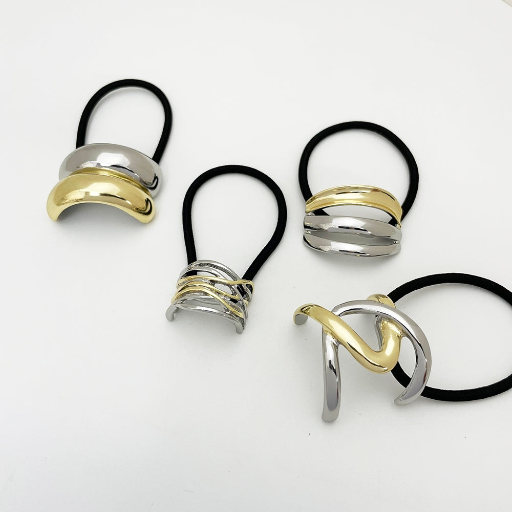 Women's Japanese Style Geometric Color Block Elastic Hair Band