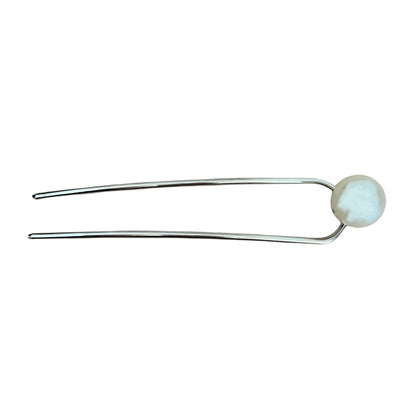 Korean Style Geometric Metal Plating Pearl U-Shaped Hairpin for Women