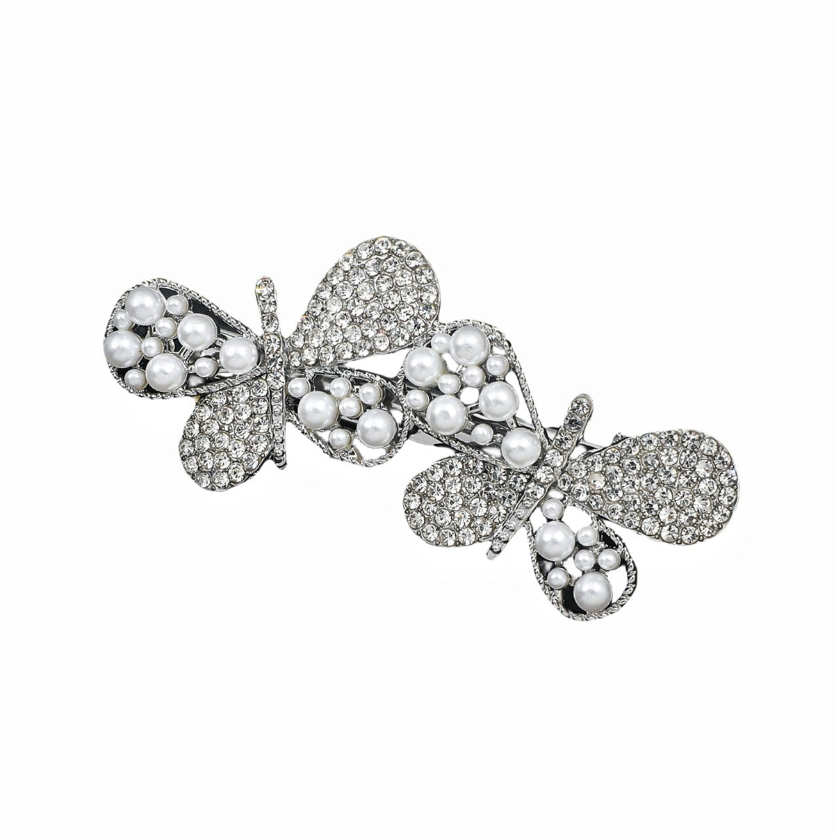 Women's Butterfly Pearl Rhinestone Hair Clip