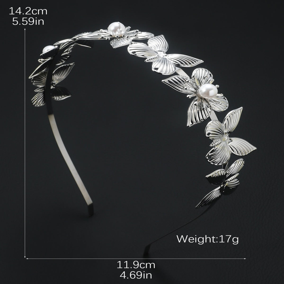 Women's Baroque Butterfly Metal Inlay Pearl Hairband