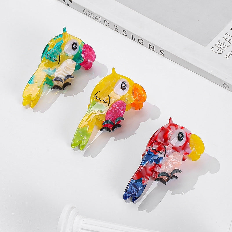 Women's Fashion Parrot Acetate Hair Claw Clip