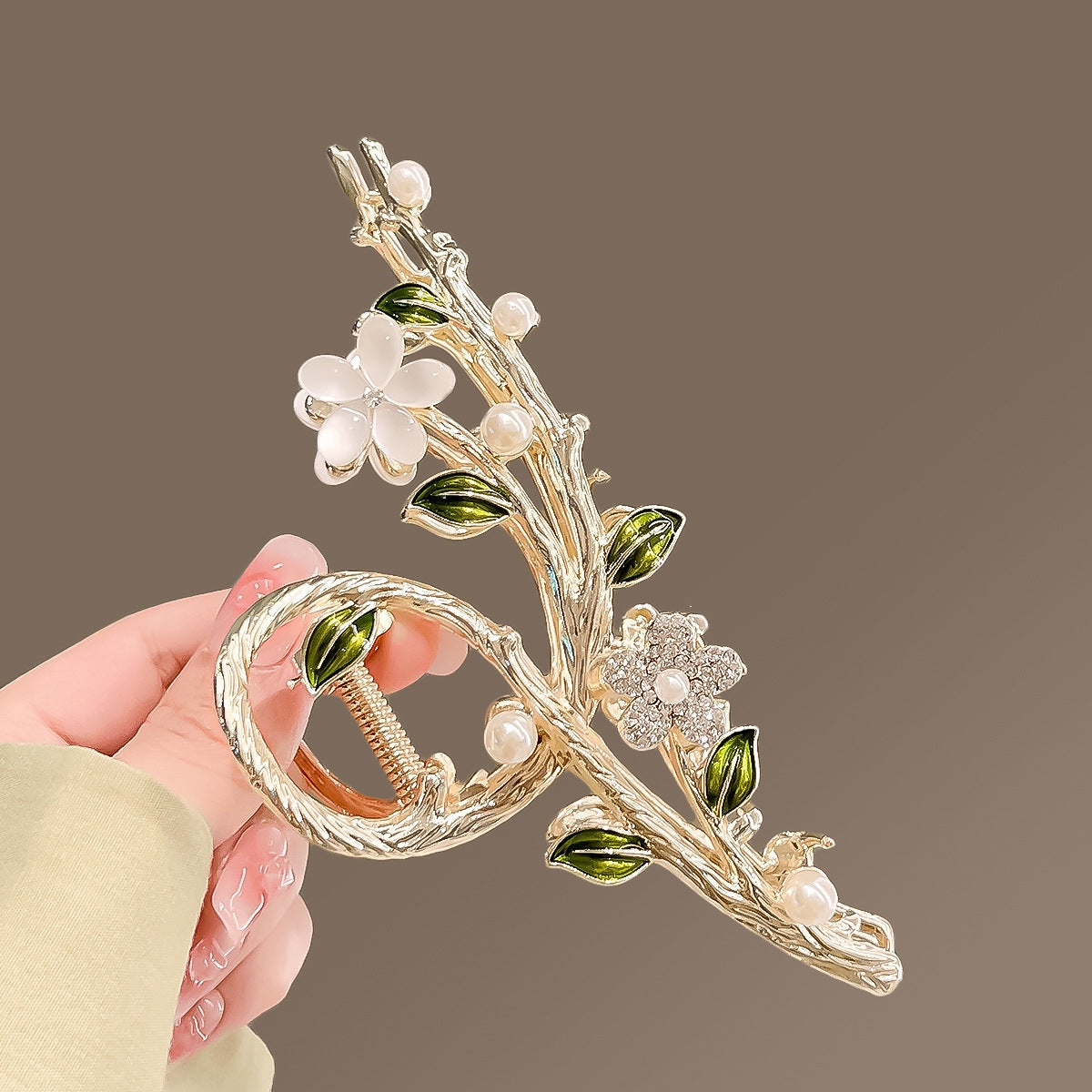 Women's Floral Branch Alloy Hair Claw Clip