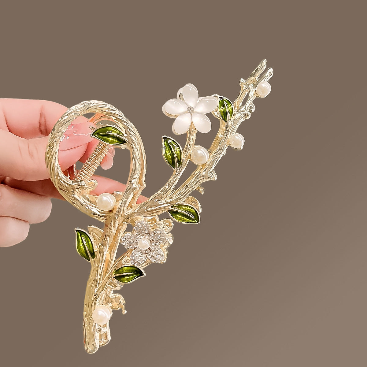 Women's Floral Branch Alloy Hair Claw Clip