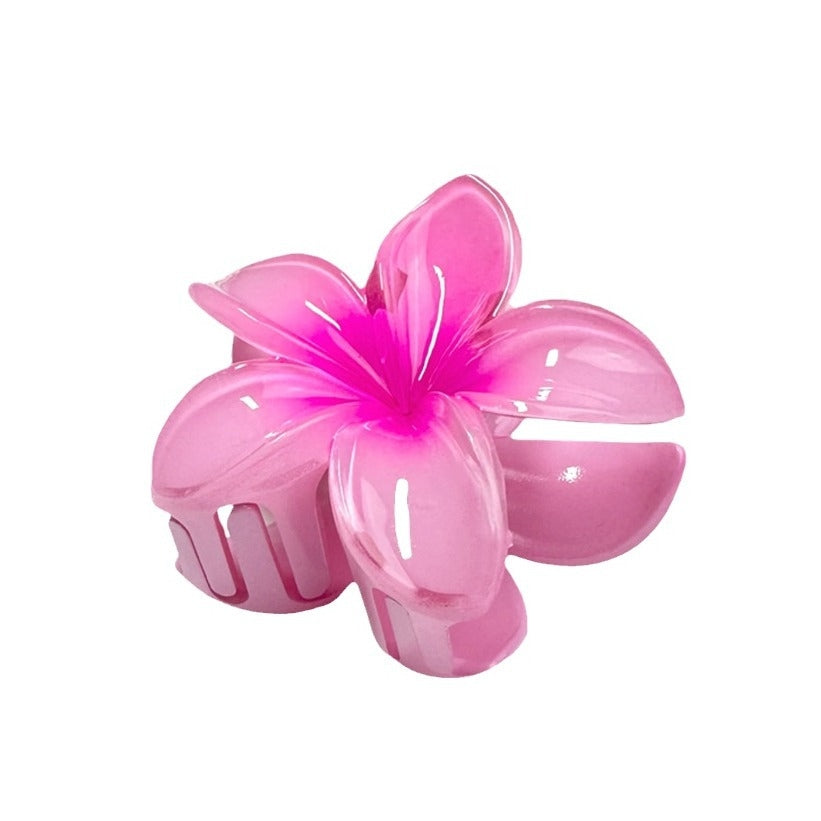 Women's Gradient Flower Hair Claw Clip - Korean Style Colorful Plastic Hair Accessory