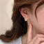 Women's Luxurious Camellia Pearl Alloy Stud Earrings - Retro Forest Style