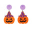 Halloween Pumpkin & Spider Acrylic Drop Earrings for Women & Men