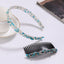 Women's Colorful Stone Hair Band with Artificial Pearl Inlay and Floral Plastic Hair Combs