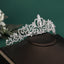 Women's Luxury Rhinestone Alloy Princess Crown Tiara for Bridal Wedding Accessories