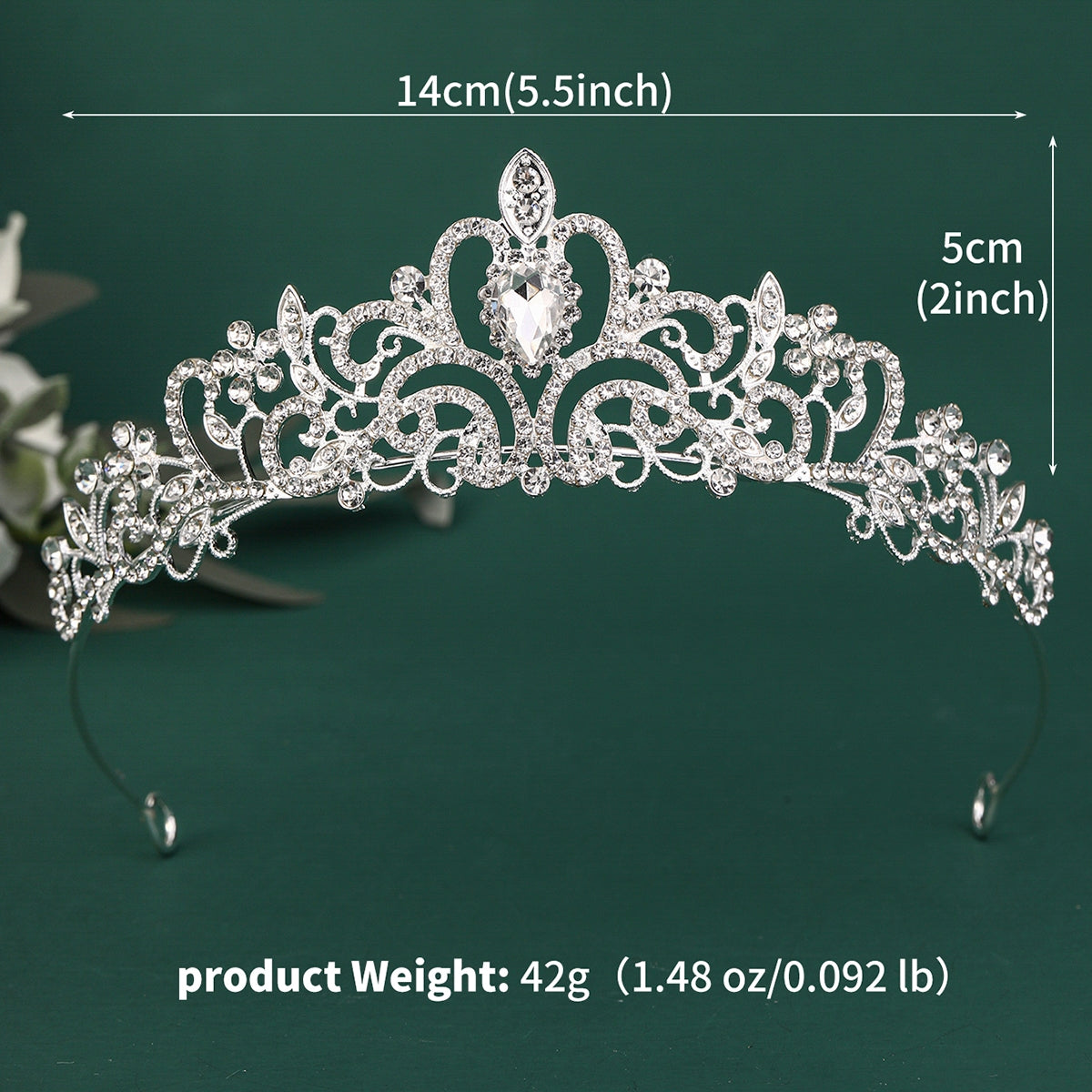 Women's Luxury Rhinestone Alloy Princess Crown Tiara for Bridal Wedding Accessories