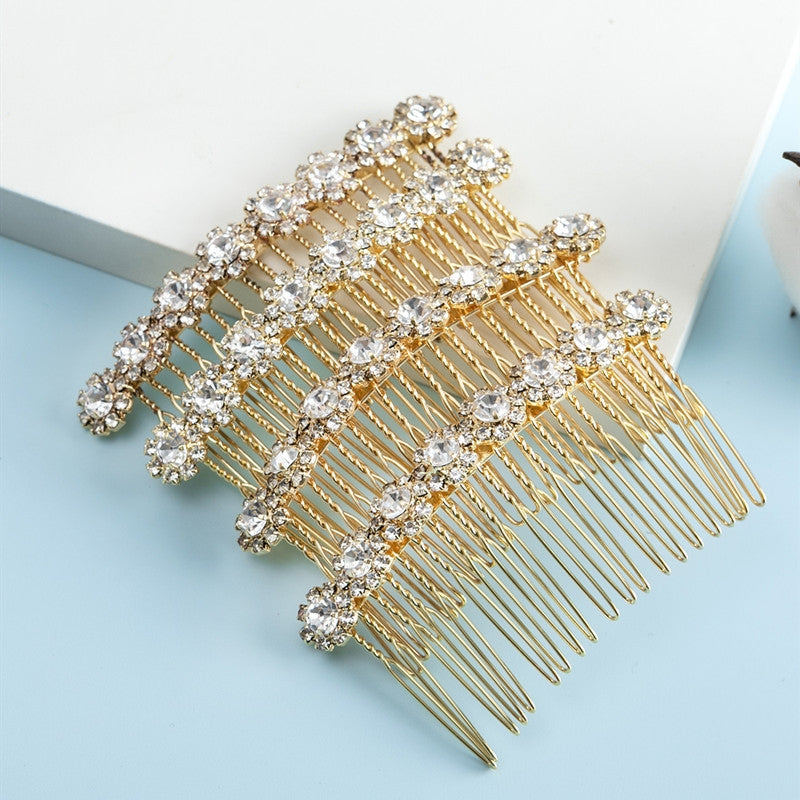 Women's Rhinestone Sunflower Bridal Hair Comb with Artificial Diamond Inlay