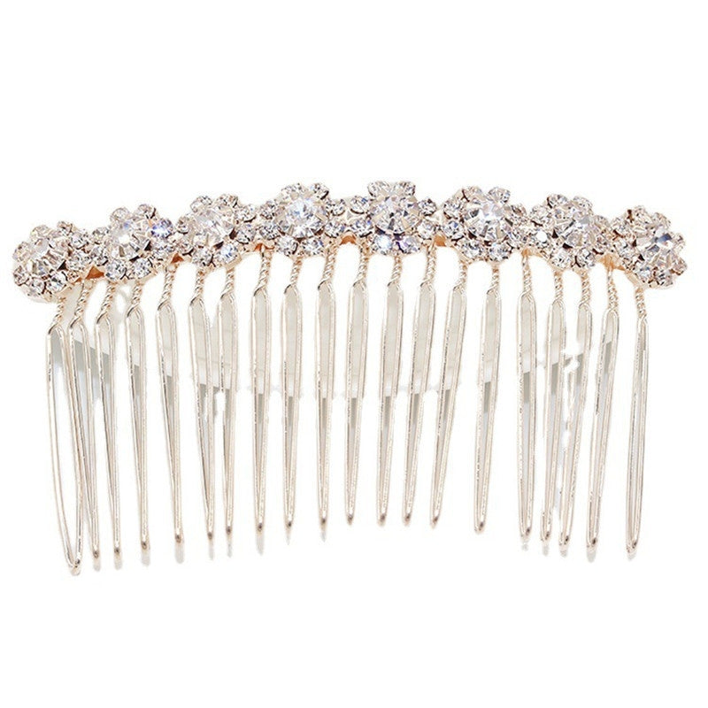 Women's Rhinestone Sunflower Bridal Hair Comb with Artificial Diamond Inlay