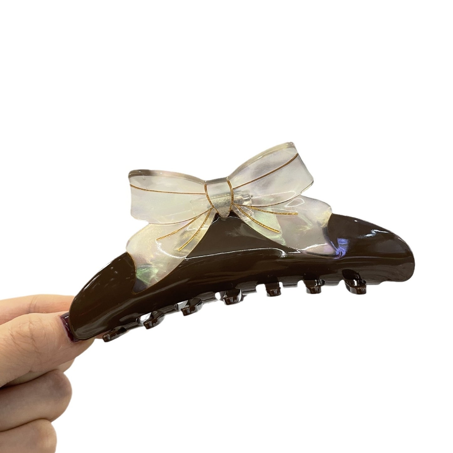 Women's Retro French Acetate Bow Hair Claw Clip