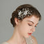 Women's Vintage Floral Alloy Zircon Hair Comb with Crystal Pearl Leaf Design