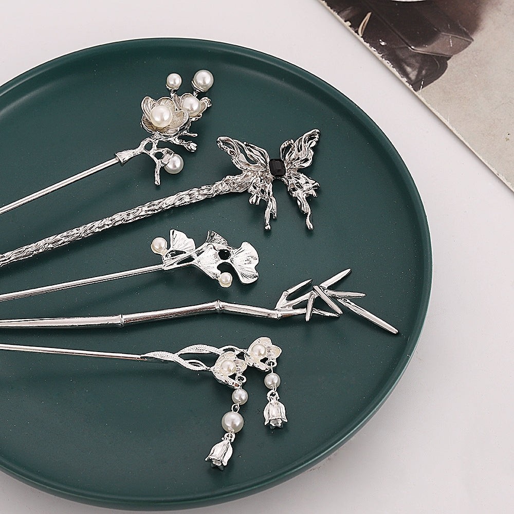 Women's Retro Geometric Silver Metal Hairpin - Fashionable Simple Headwear for Women