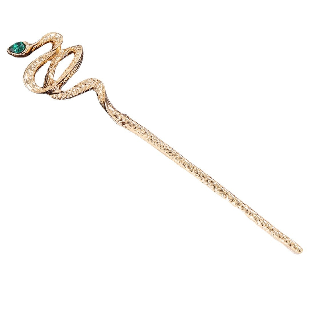 Women's Retro Snake Alloy Zircon Hairpin - Korean Style Metal Hair Ornament