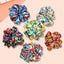 Women's Retro Floral Satin Hair Tie Set