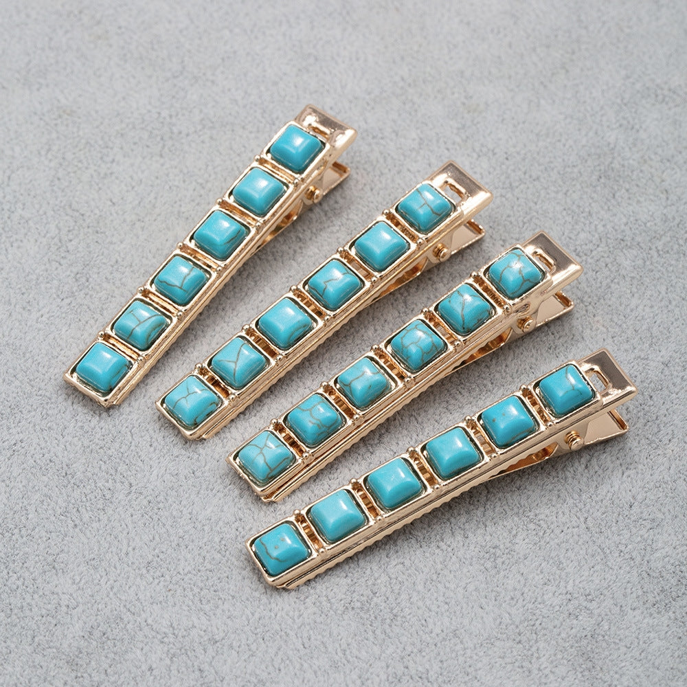 Women's Vintage Turquoise Stone Hair Clip